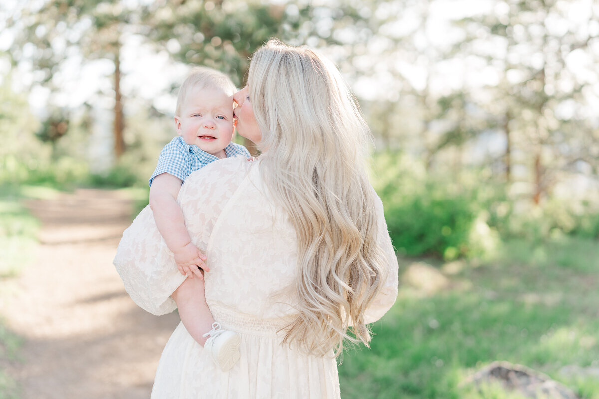 Mountain Family Session Mount Falcon Colorado Spring One Year Milestone Boy Light and Airy Elena Spraguer Photography 0029
