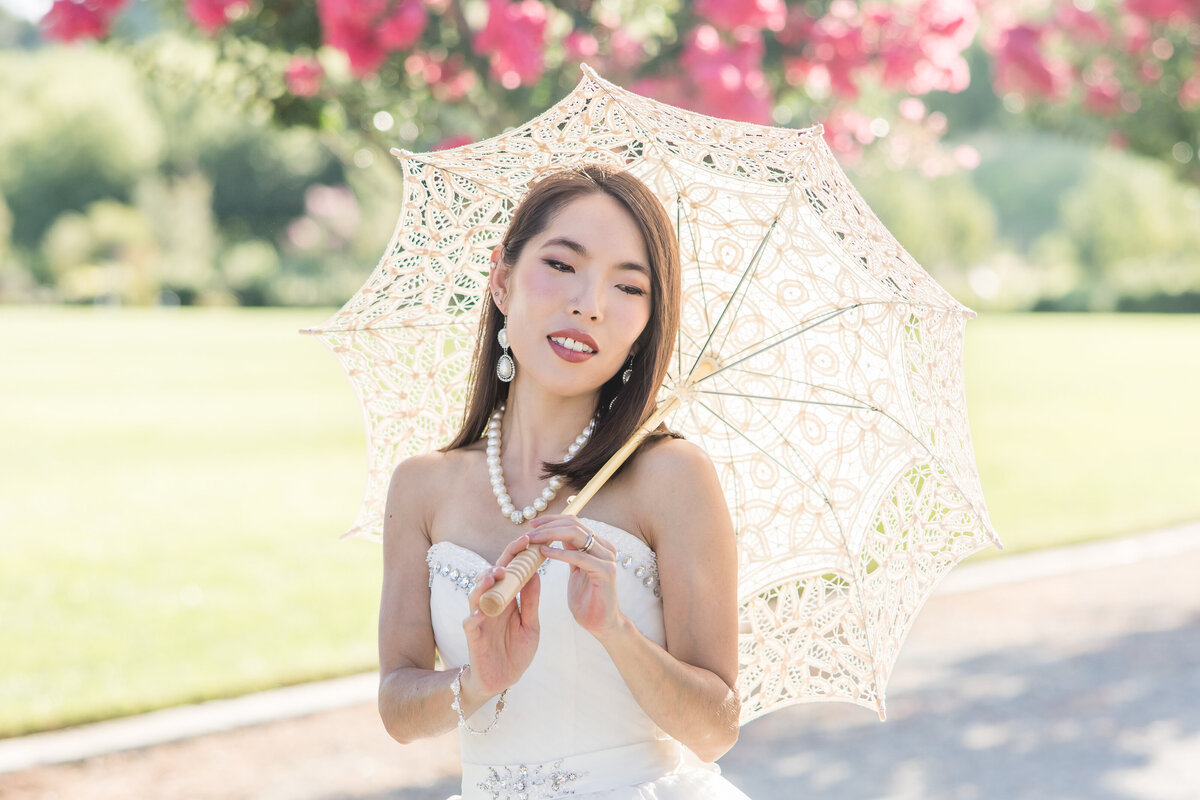 bride holding parasol