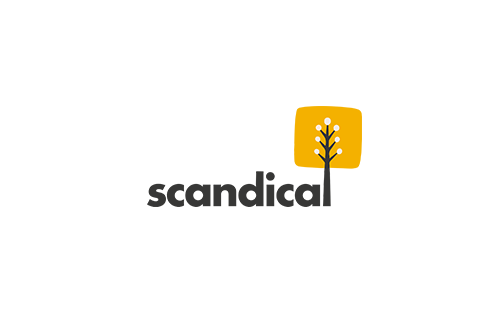 Scandical logo with tree bloom illustration