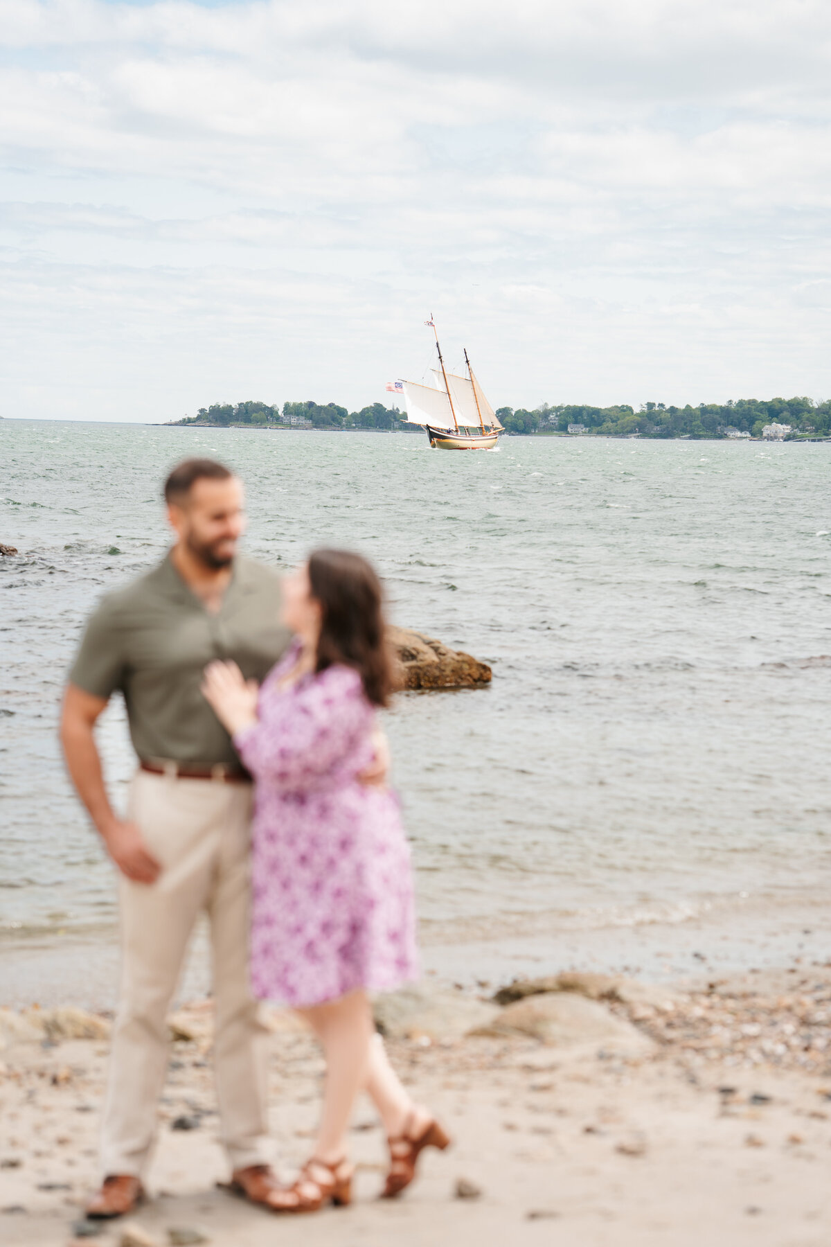 Candid moment between engaged couple at Lynch Park by Danielle Littles Photography