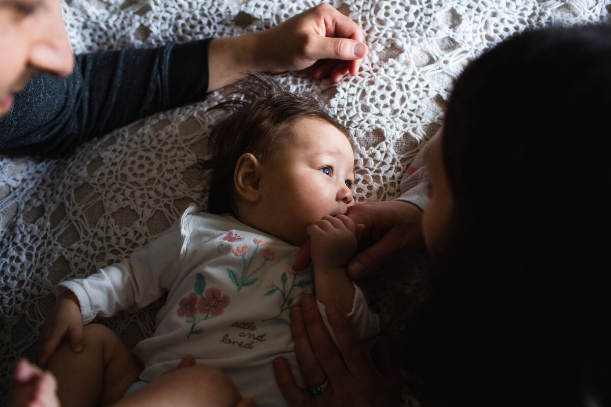 Newborn portrait in natural light.