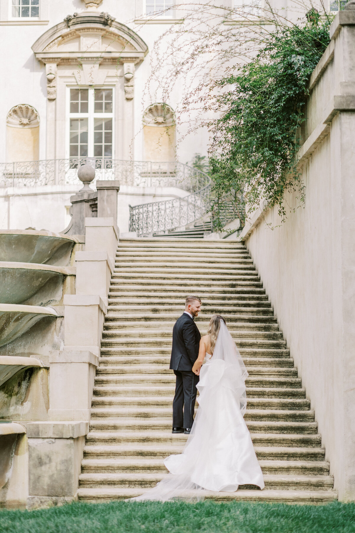 Swan House Steps Couple walking hand in hand