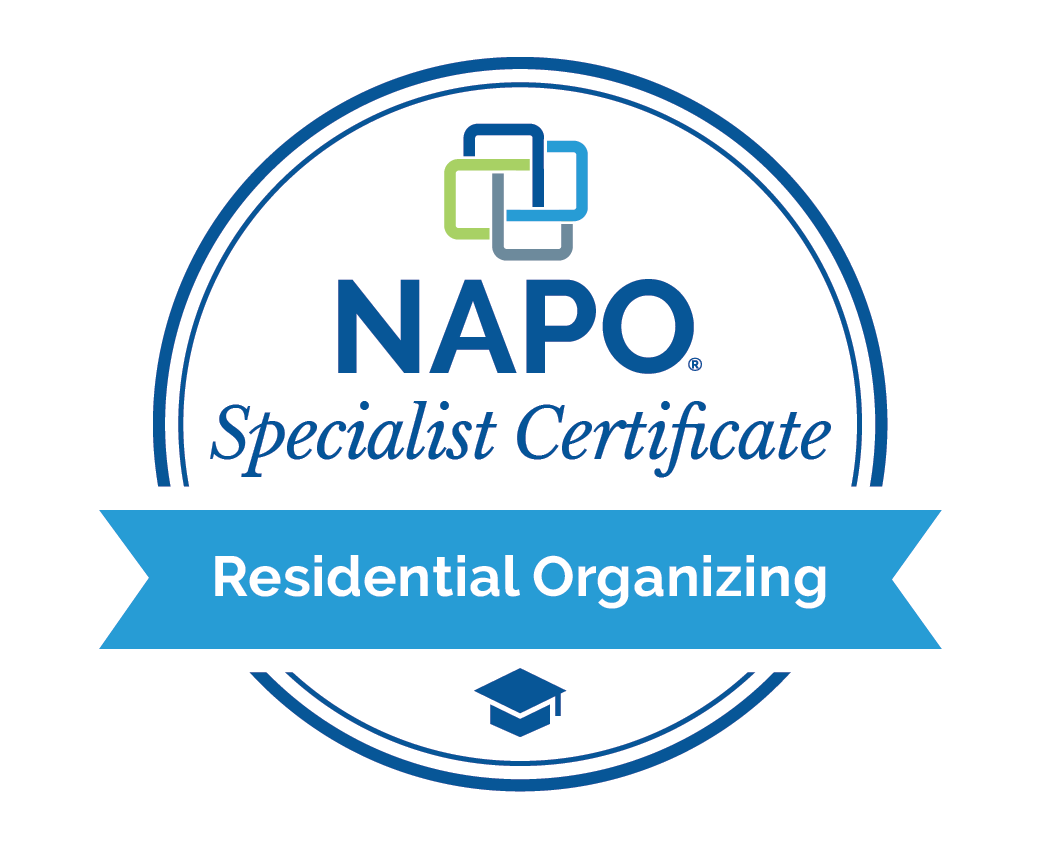 NAPO specialist certificate badge for residential organizing