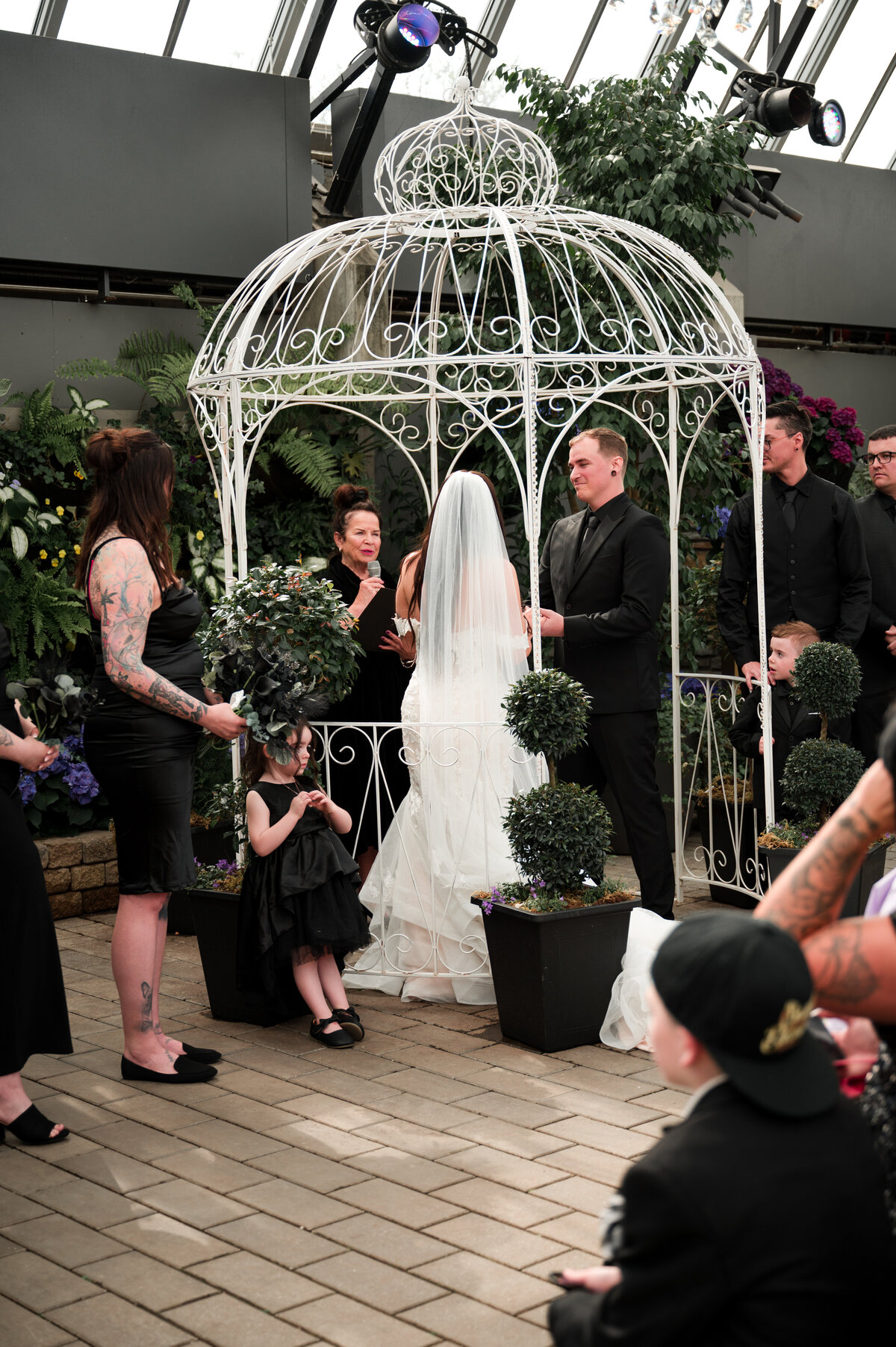 greenhouse gazebo wedding ceremony