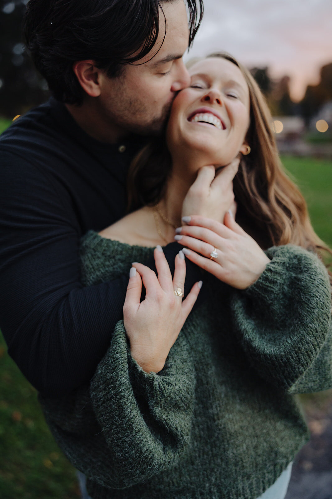 Film picture of engagement session at Syracuse University