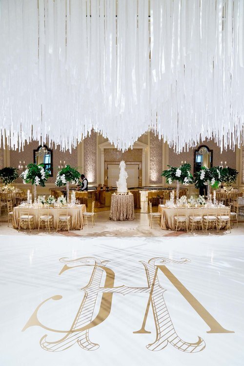 glam monogram on dance floor