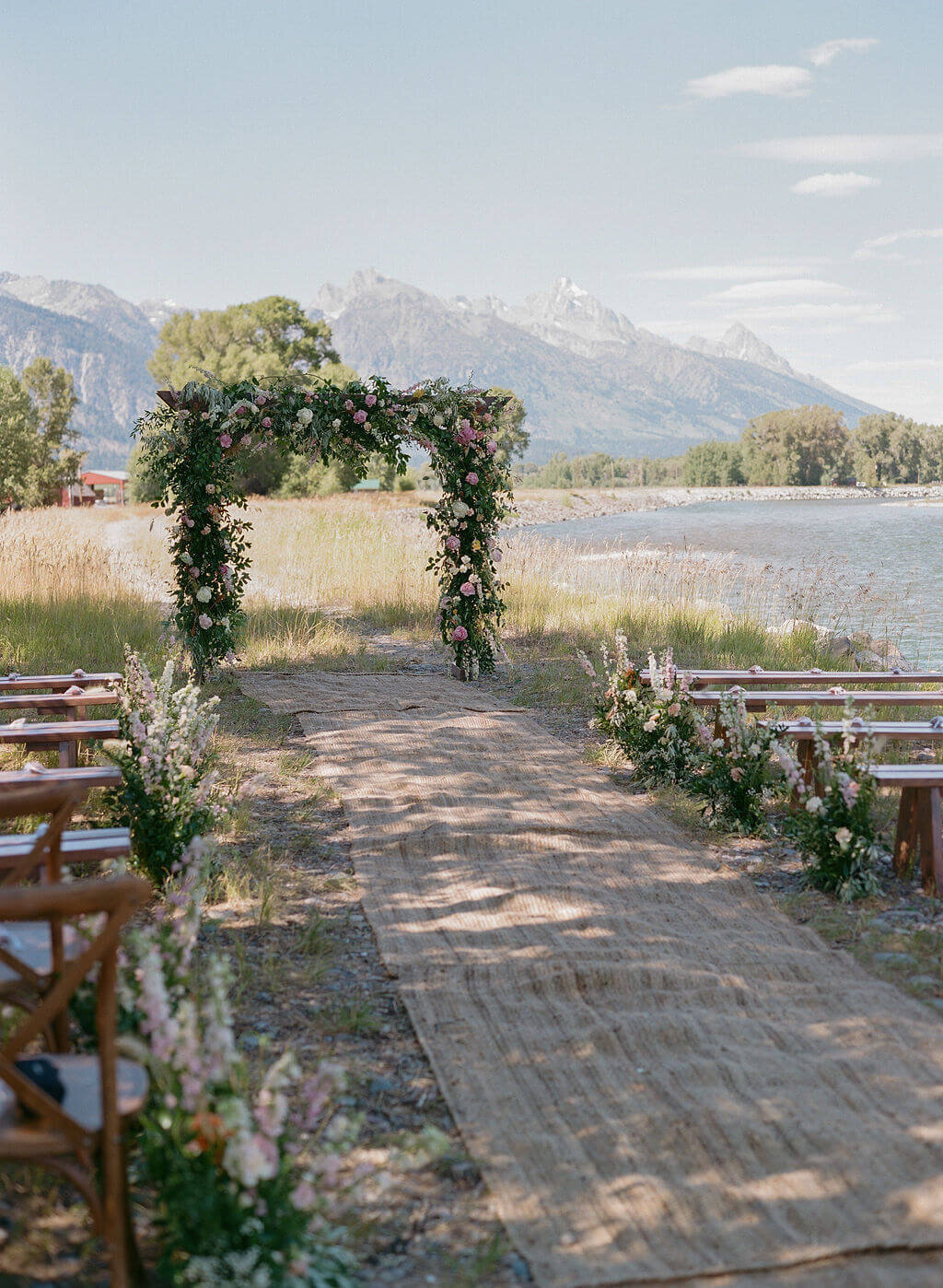 teton view ceremony snake river ranch jackson hole wedding florist