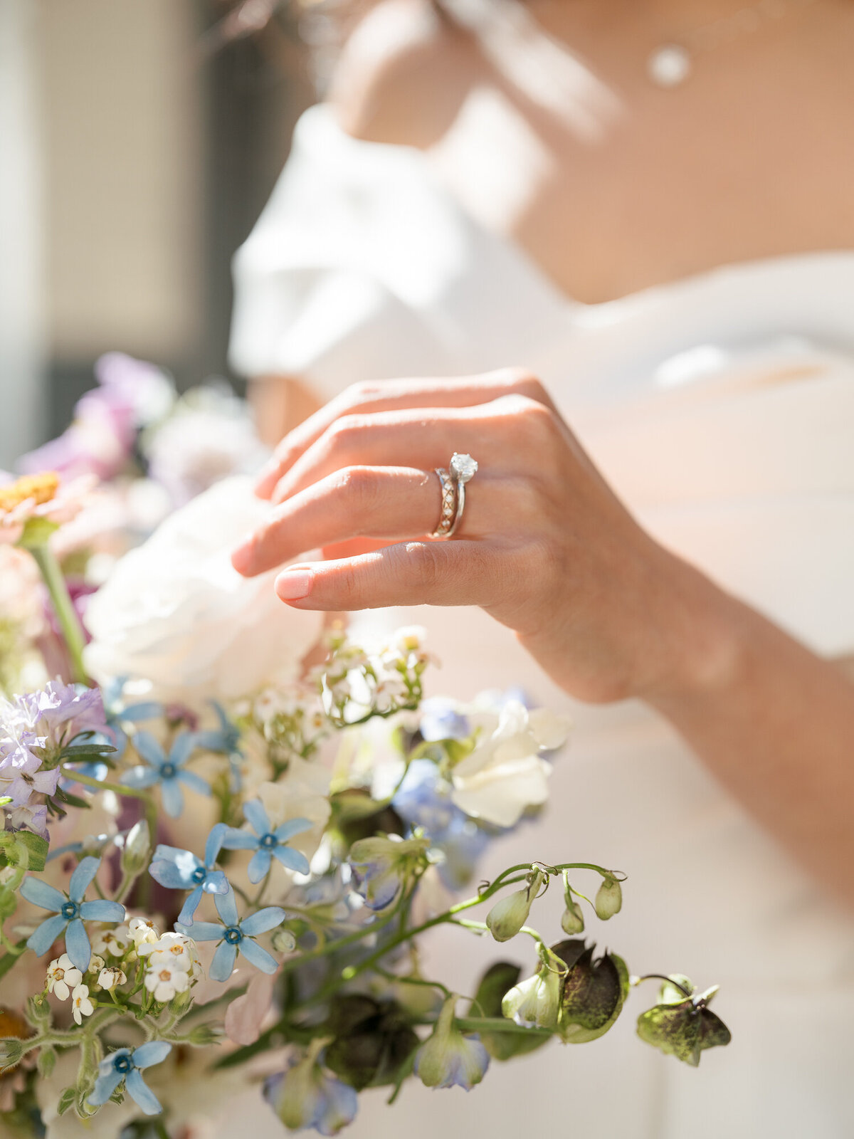 Wedding ring close up by San Francisco editorial wedding photographer