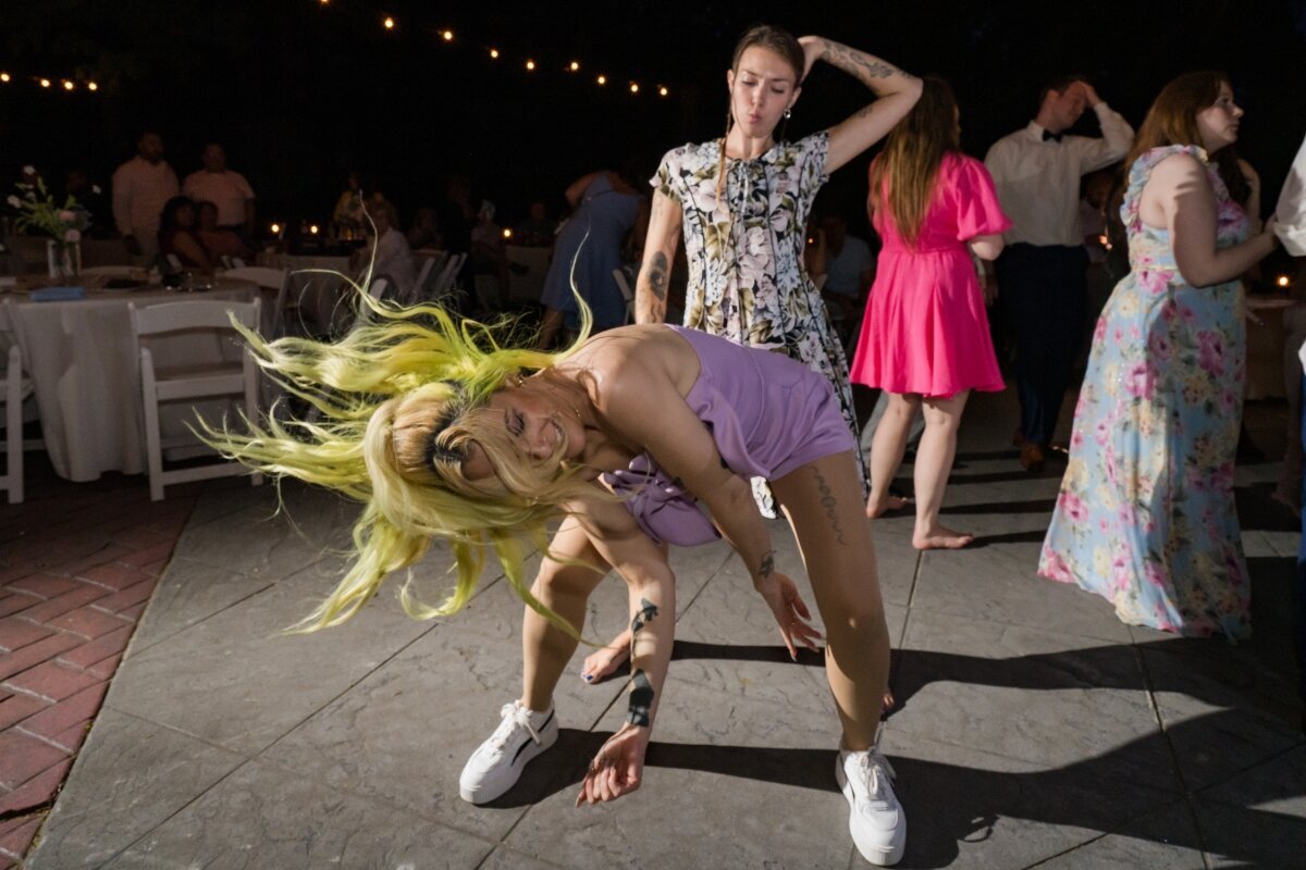 crazy wedding reception dancing