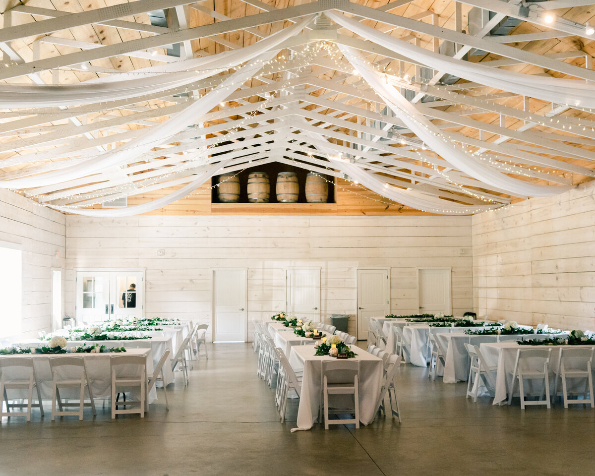 wedding reception decor at Koury Farms