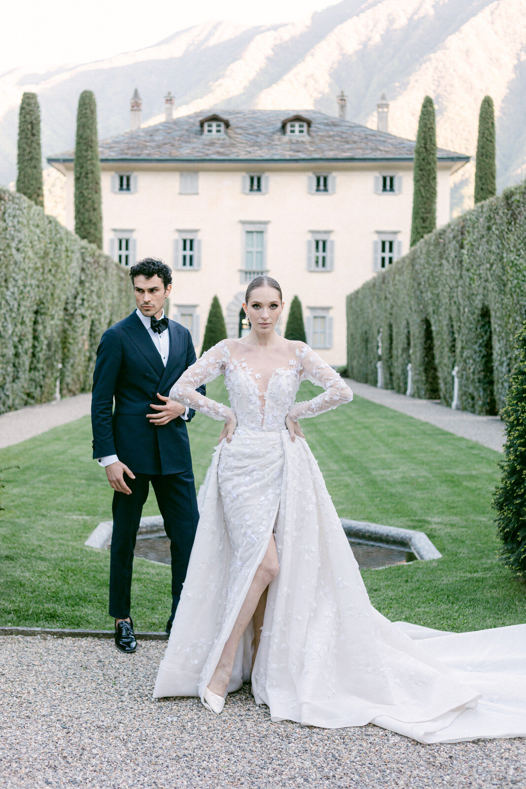 elopement editorial in Villa Balbiano, Lake Como, Italy