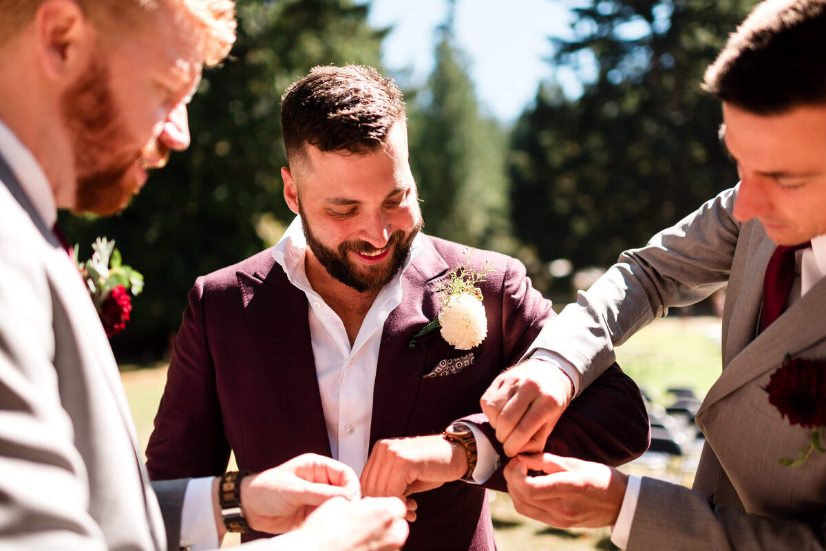 Groom at Nature Bridge Wedding