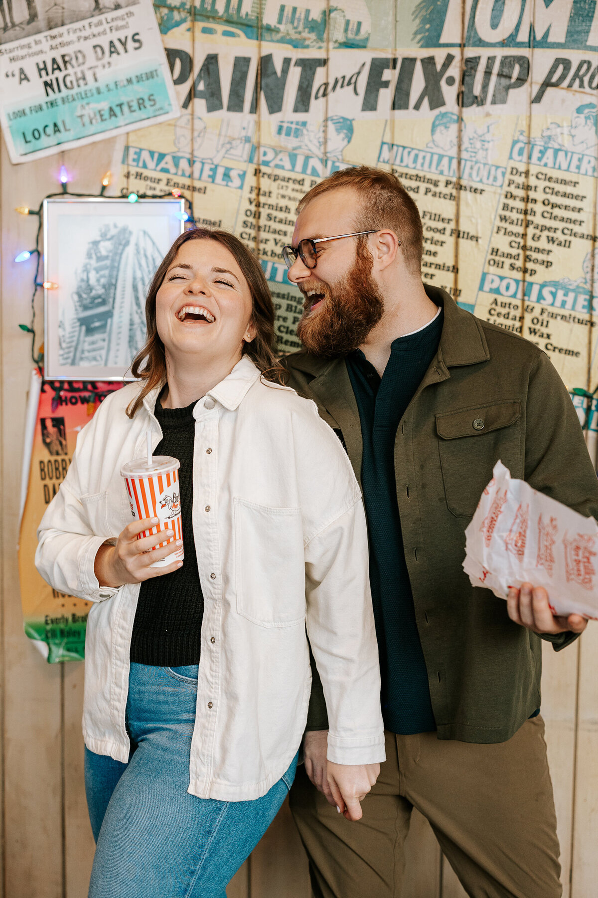 creative fun chicago flash engagement photos at Portillos Hotdogs-26-ed-lucy