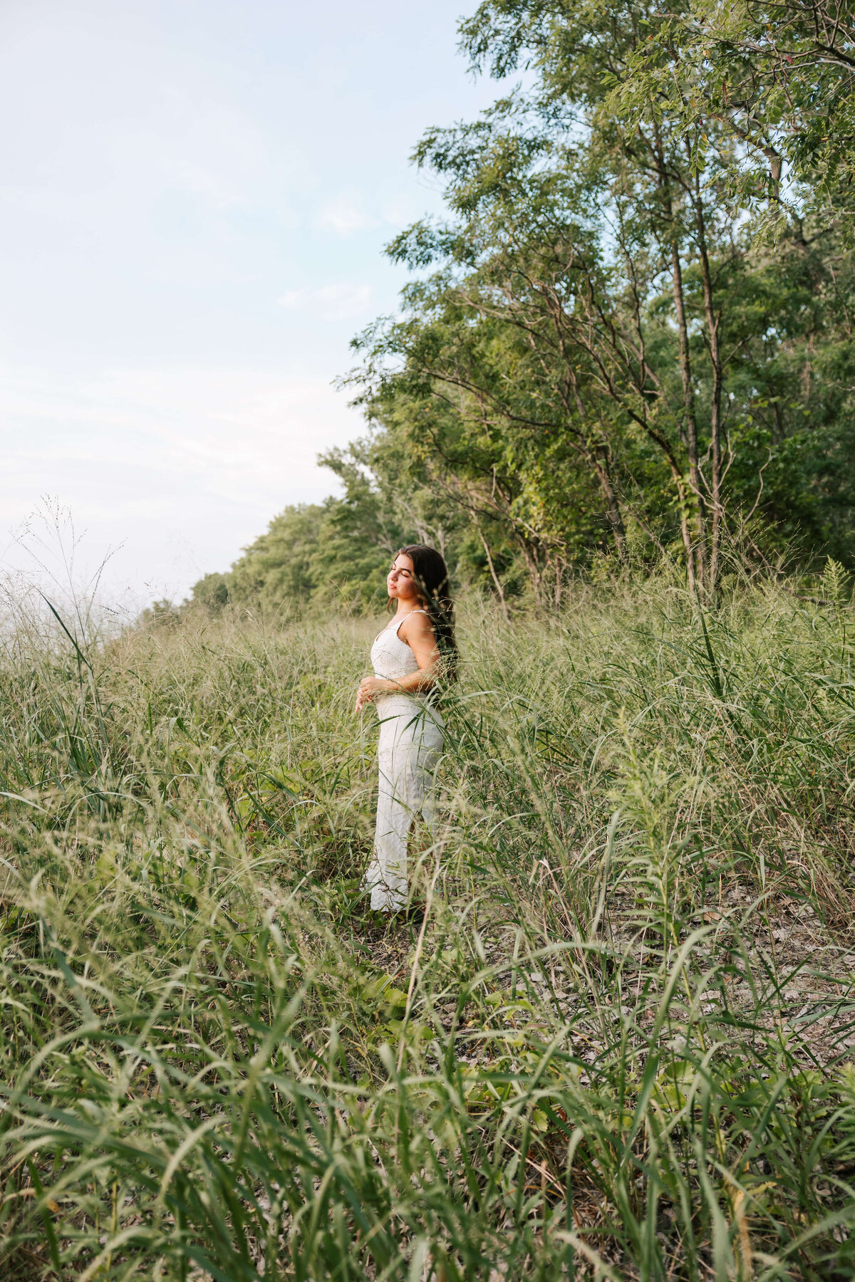Erie pa senior portrait of a girl at Presque Isle State Park in Erie Pa