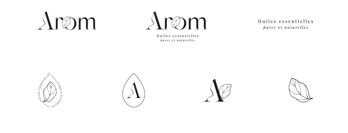 Logo monogramme Arôm, par le Studio Youmé, création de logo à Saint-Gilles-Croix-de-Vie en vendée.