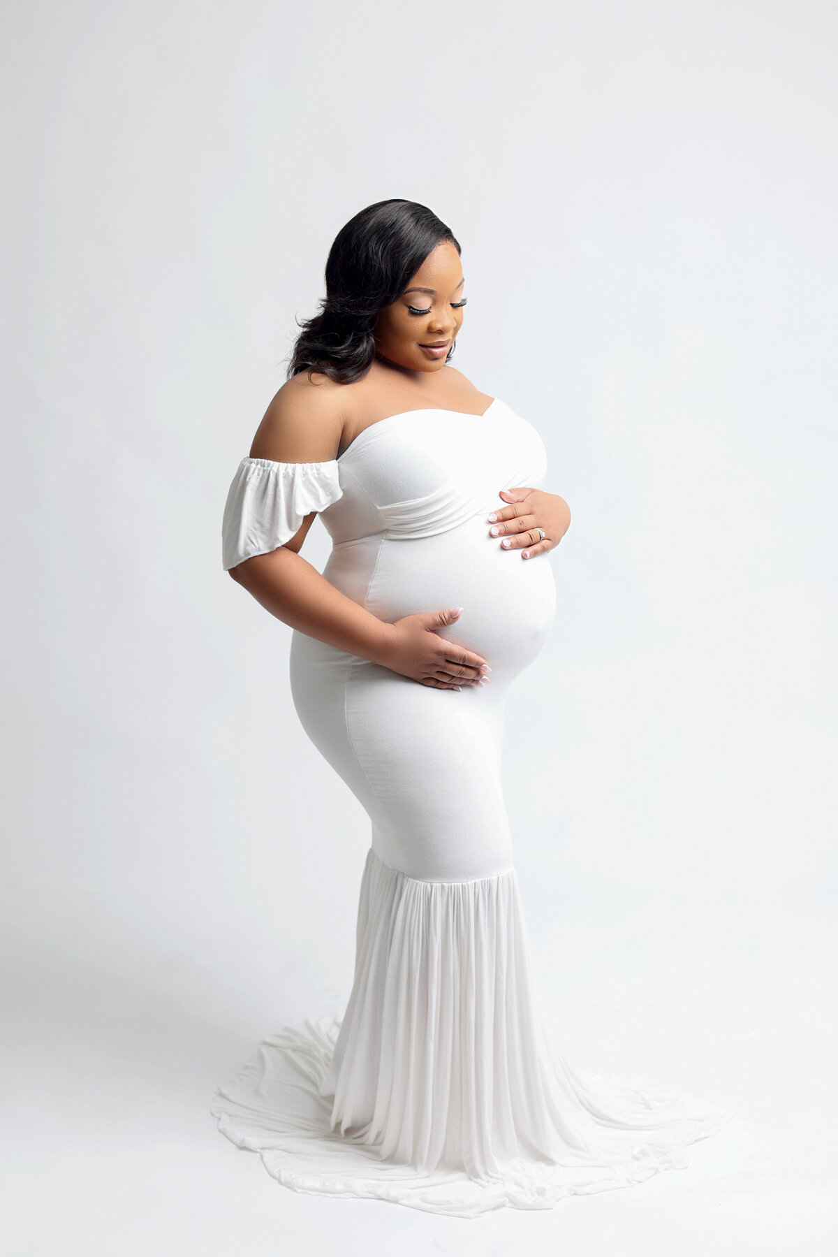 White Maternity Dress in Charlotte