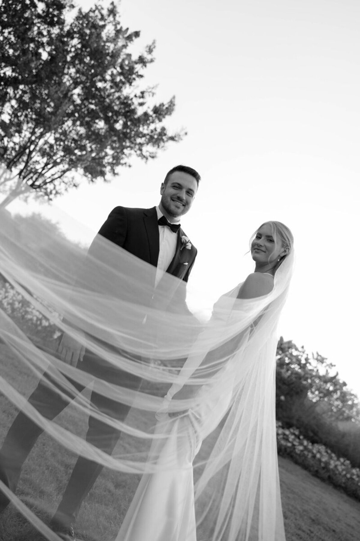 Black and white wedding portrait, by orlando wedding photographers Marissa Nicole Photography