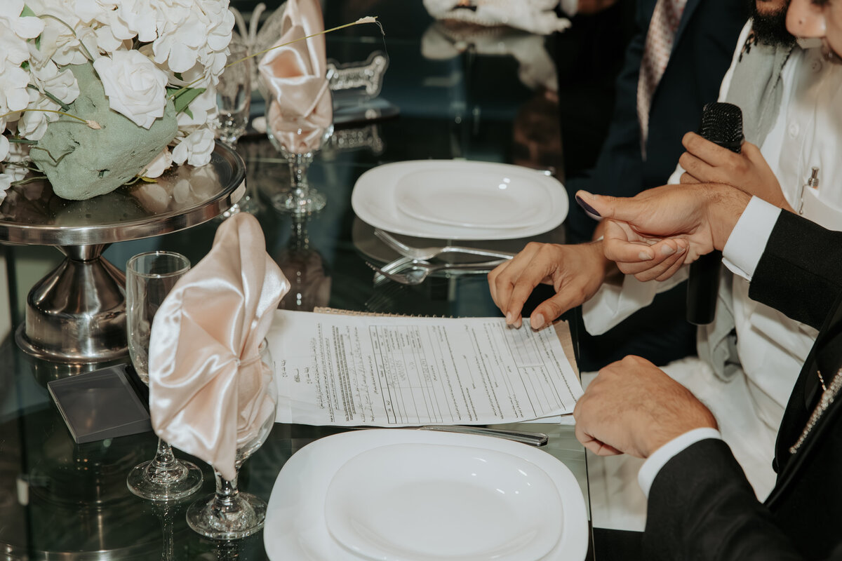 Signing the Marriage Documents – Arabian Wedding in Los Angeles