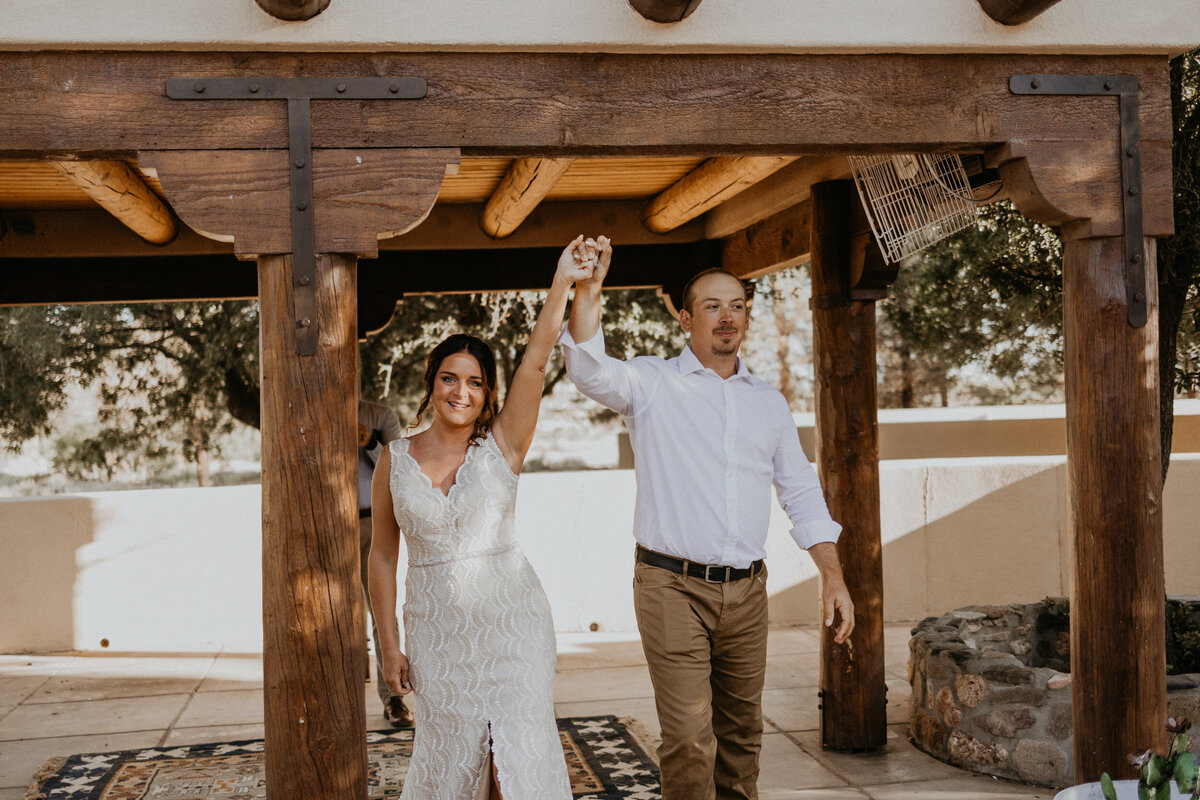 bride and groom during a intimae backyard wedding ceremony