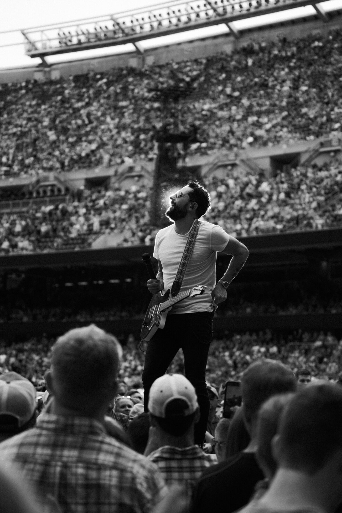 Matthew Ramsey looking out to crowd at concert Seattle Seahawks Stadium