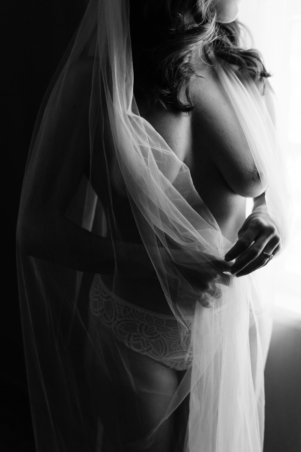bridal boudoir veil