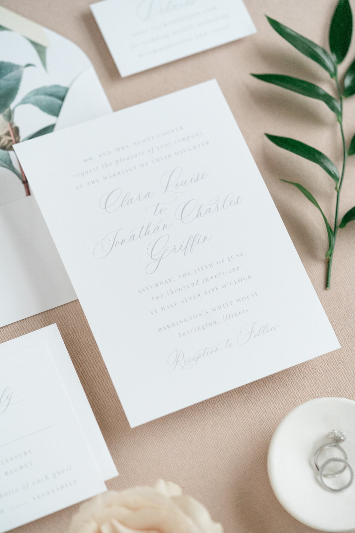 Simple and Classic Gray Semi-Custom Wedding Invitation with Script