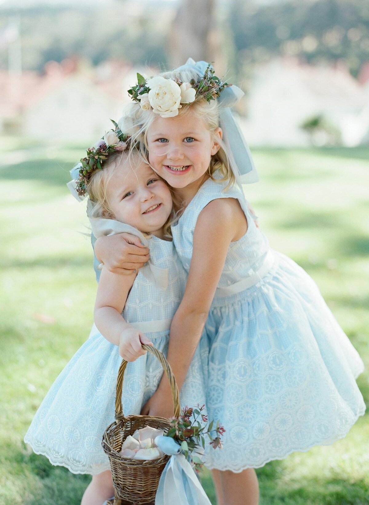 cavallo-point-elegant-wedding-amy-nichols-cute-flowergirls-blue-dress