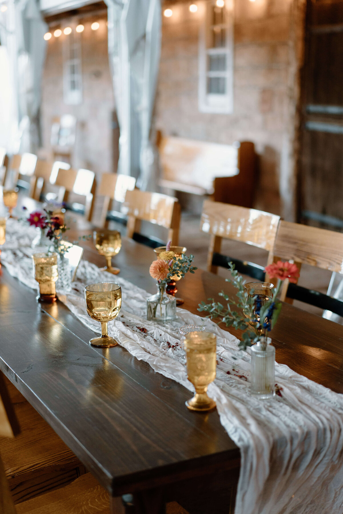 wedding table set up at Elizabeth Farms, Lancaster, PA