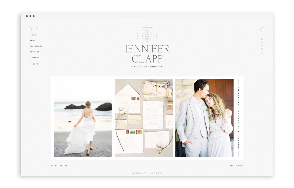 Jennifer Clapp Photography - Brand and Custom Showit Web Design by With Grace and Gold - Photo - 1