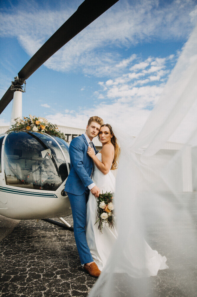 Clearwater Elopement Helicopter Couple