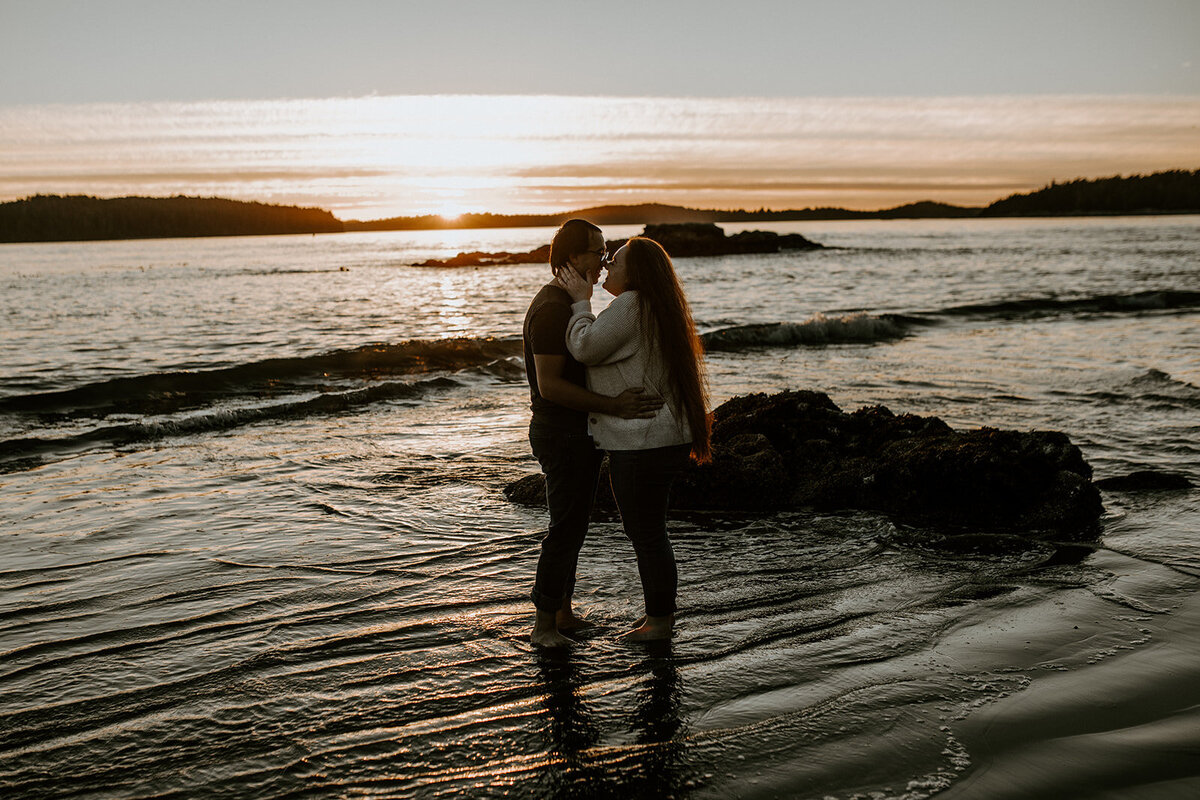 Engagement Photos on the beach in Tofino BC