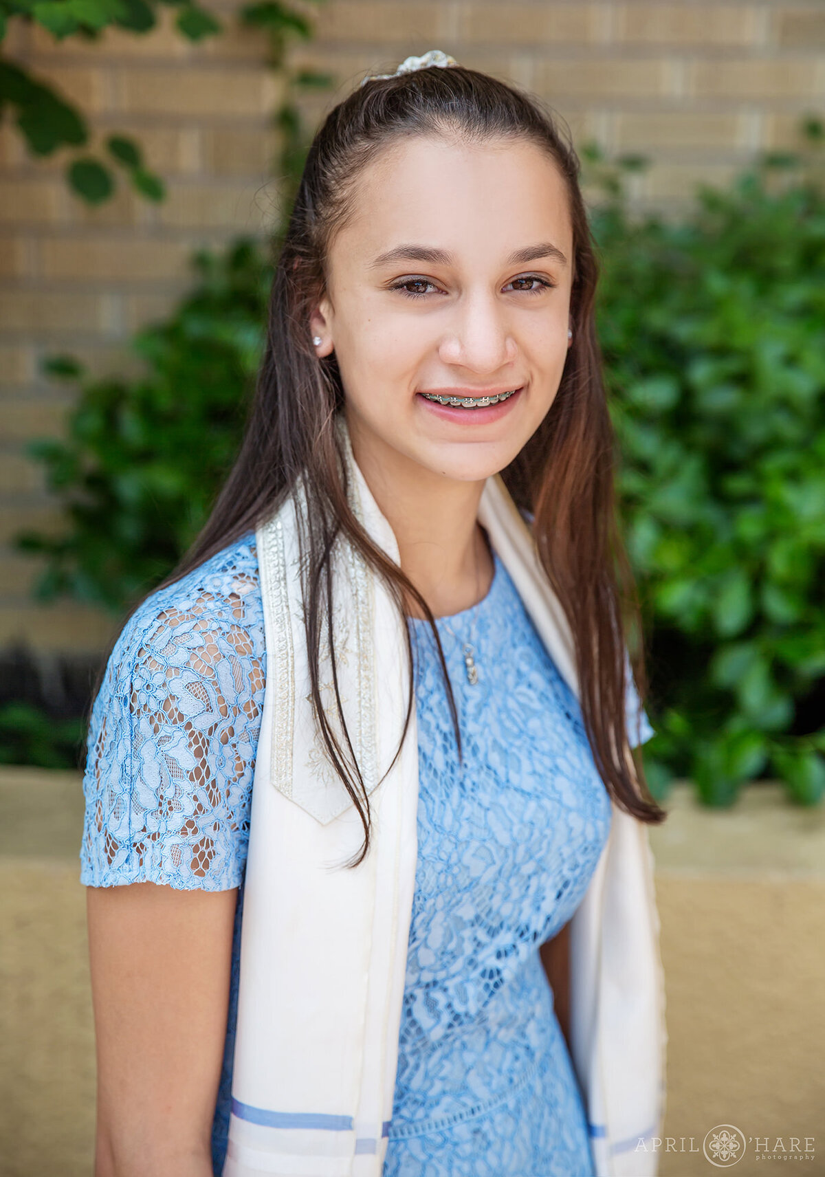 Young Woman is Photographed at her Synagogue on the day of her Denver Bat Mitzvah