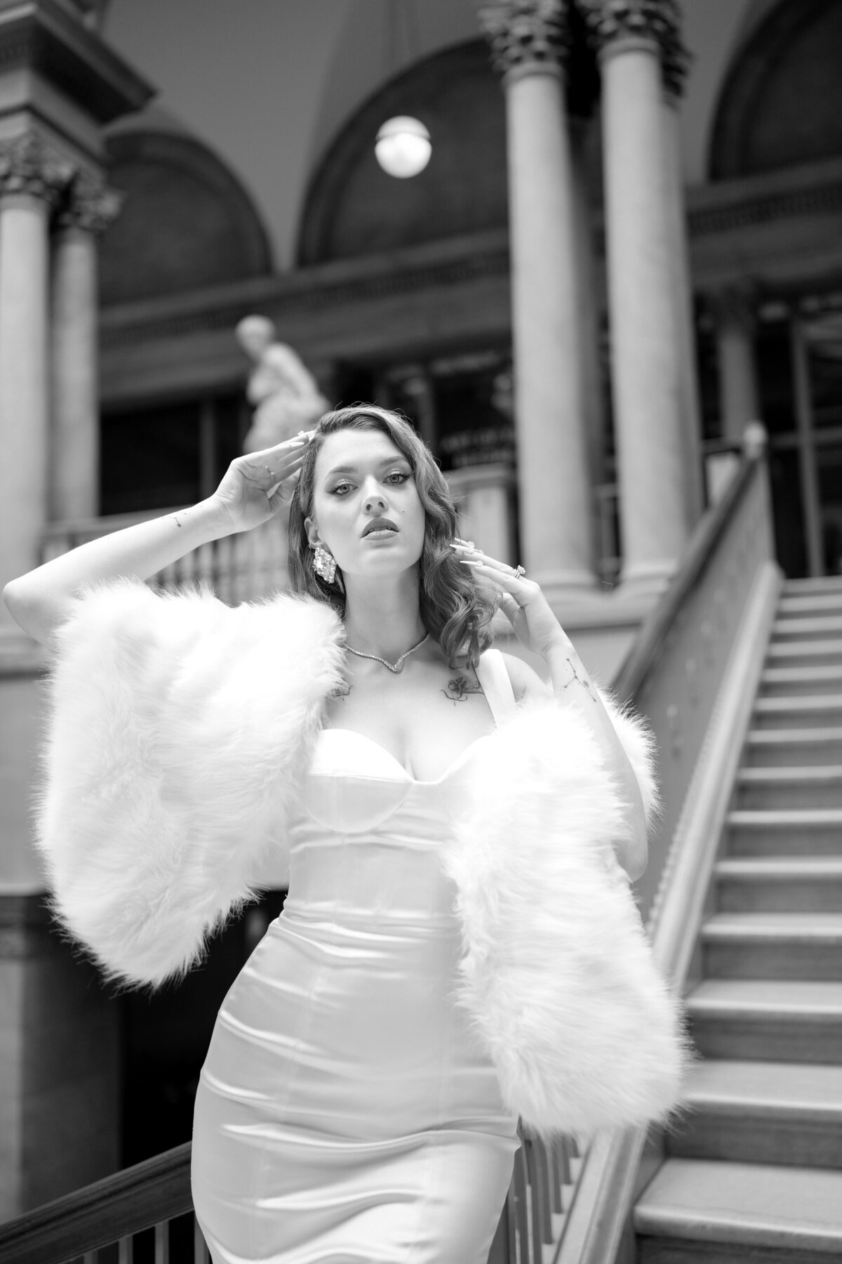 Berlez-Aspen-Avenue-Chicago-Wedding-Photographer-Glam-Atelier-Clair-De-Lune-Vintage-Bob-Mackie-Sheer-Beaded-Gown-Luxury-Engagement-Art-Institute-of-Chicago-South-Garden-80