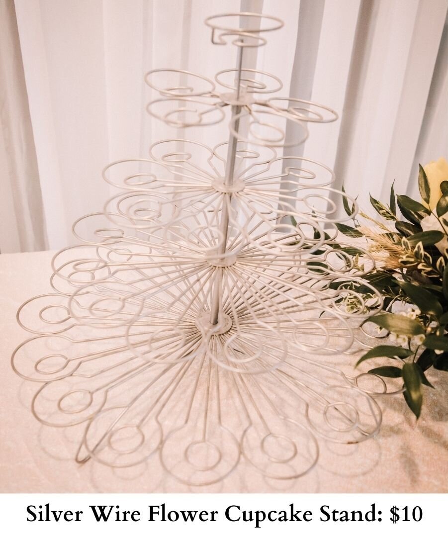 Silver Wire Flower Cupcake Stand-113