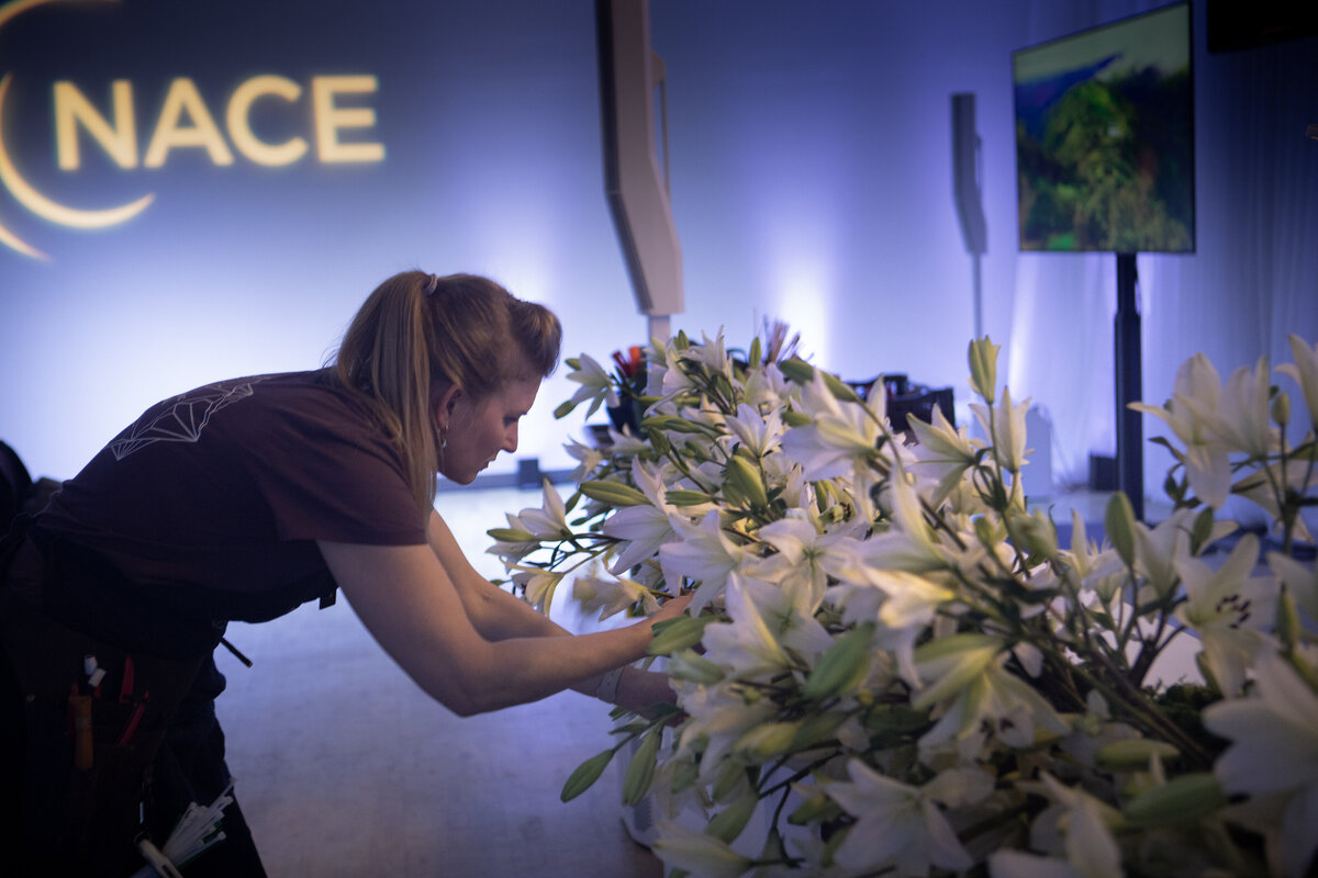 corporate event stage floral design NACE milwaukee events by design-2