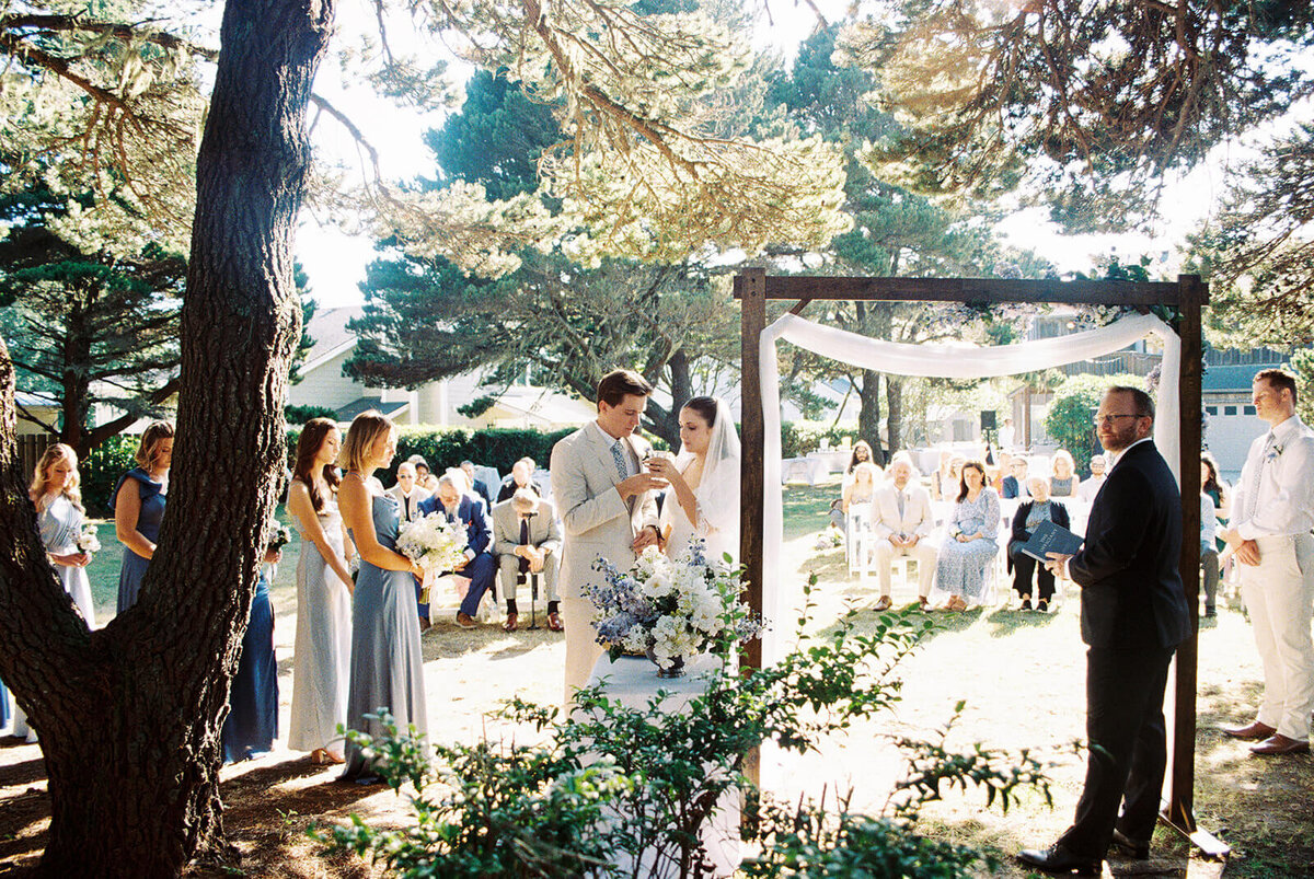 An outdoor wedding ceremony.