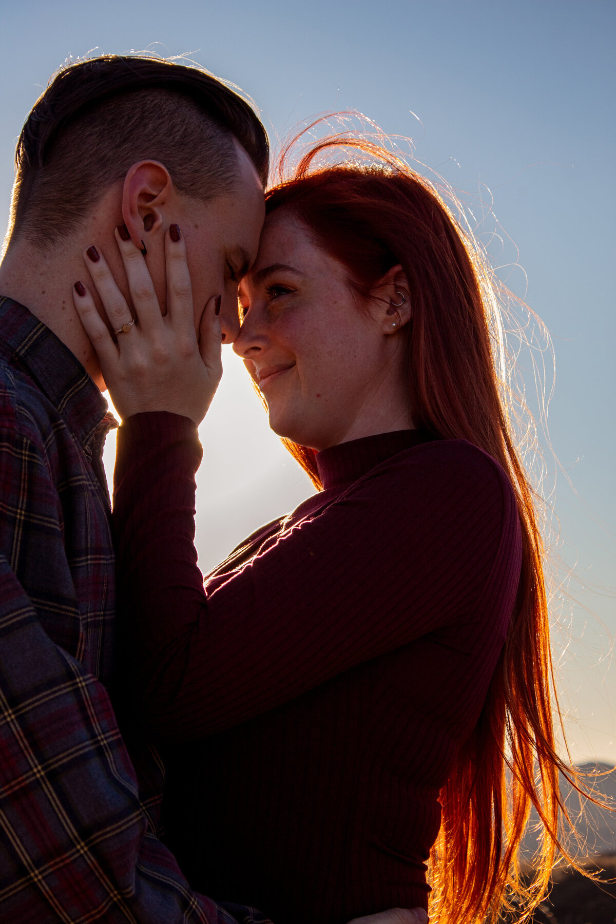 engaged man and woman pose in phoenix