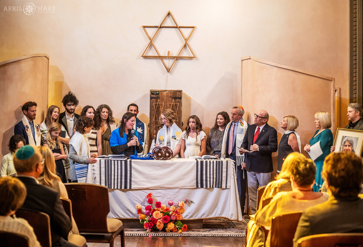 Family Surrounds Bat Mitzvah Girl