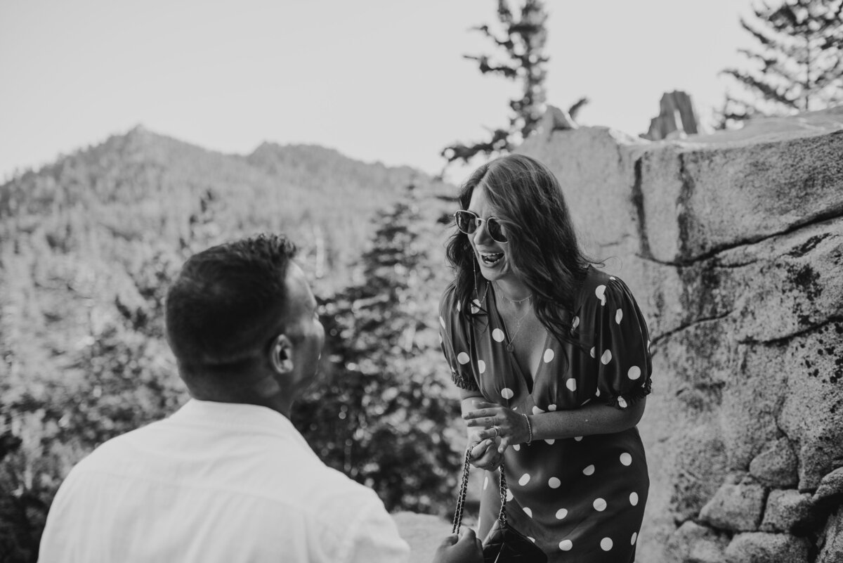Surprise Proposal at the Palm Springs Tram - Ashley Durham Photography - Nick and Jackie-13 BW