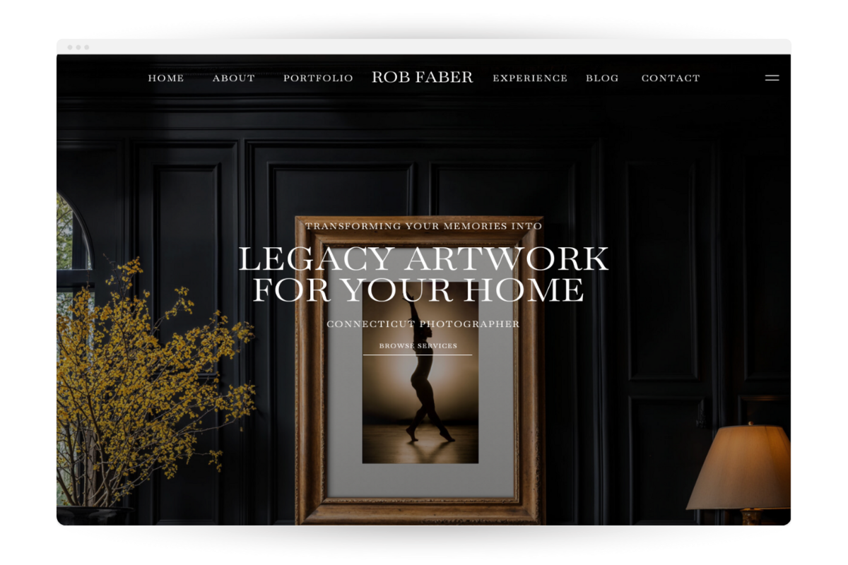 Masculine Showit Website Template Mockup Designed By SEO Expert High Tide Strategy | Ralph Lauren, Old Money-Inspired Branding