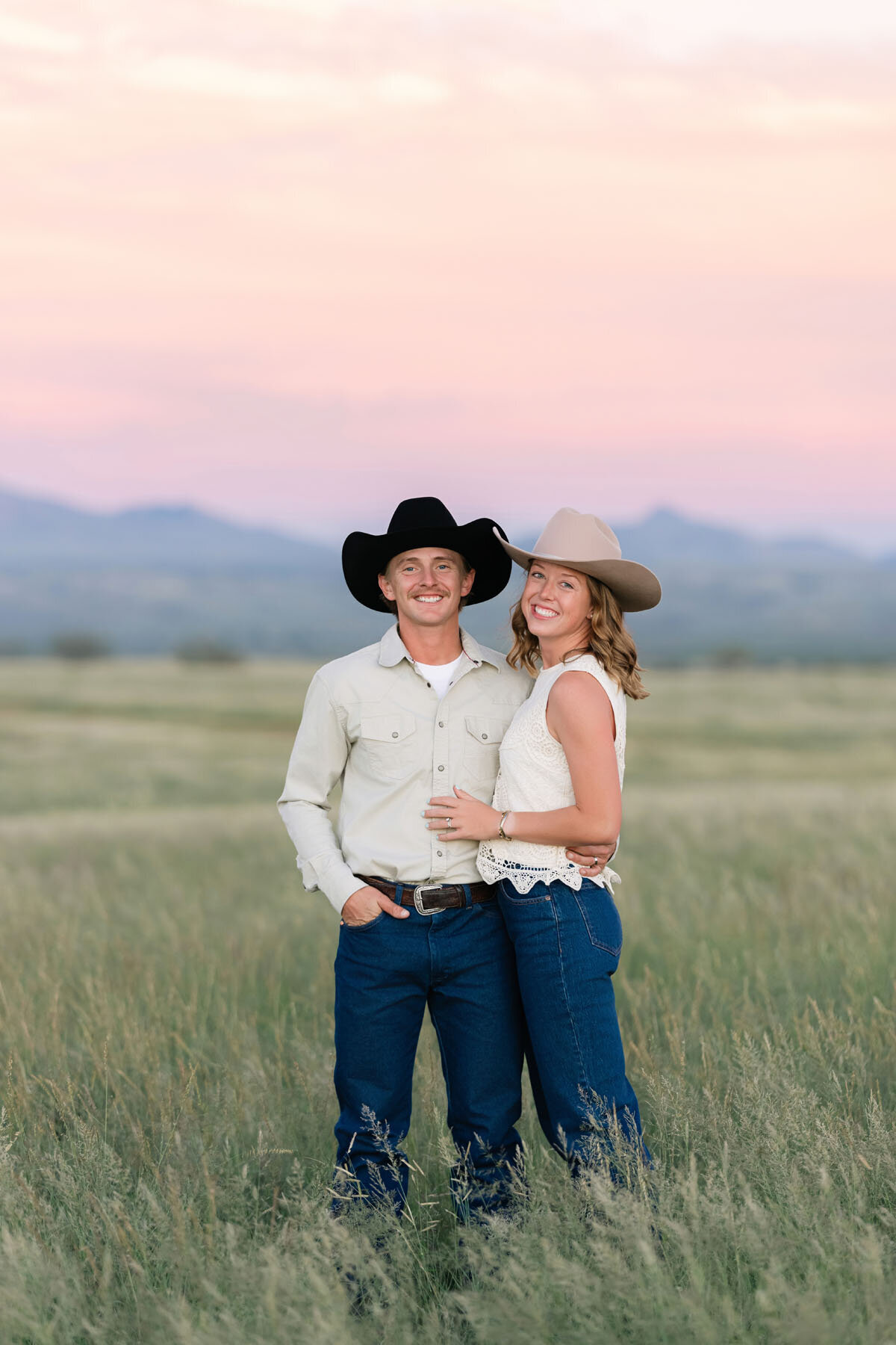 Sonoran desert sunset engagement image in Tucson Arizona