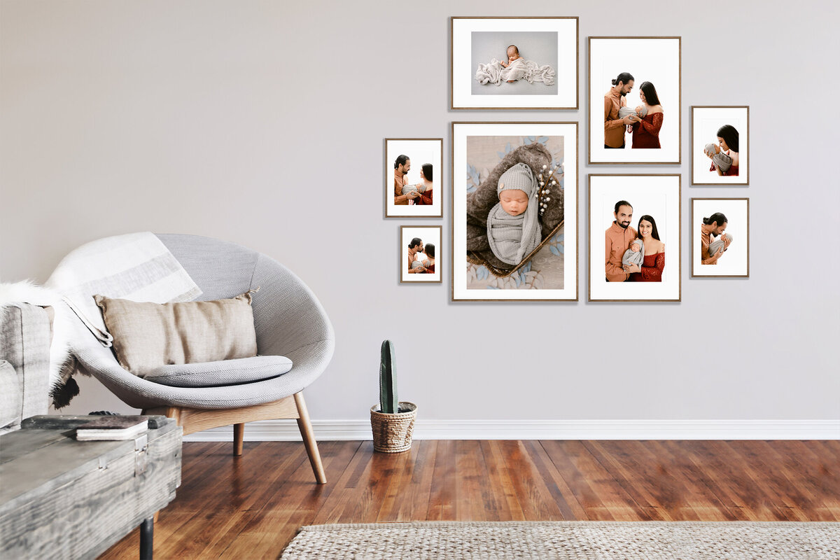 unique wall art | newborn Photography wall gallery