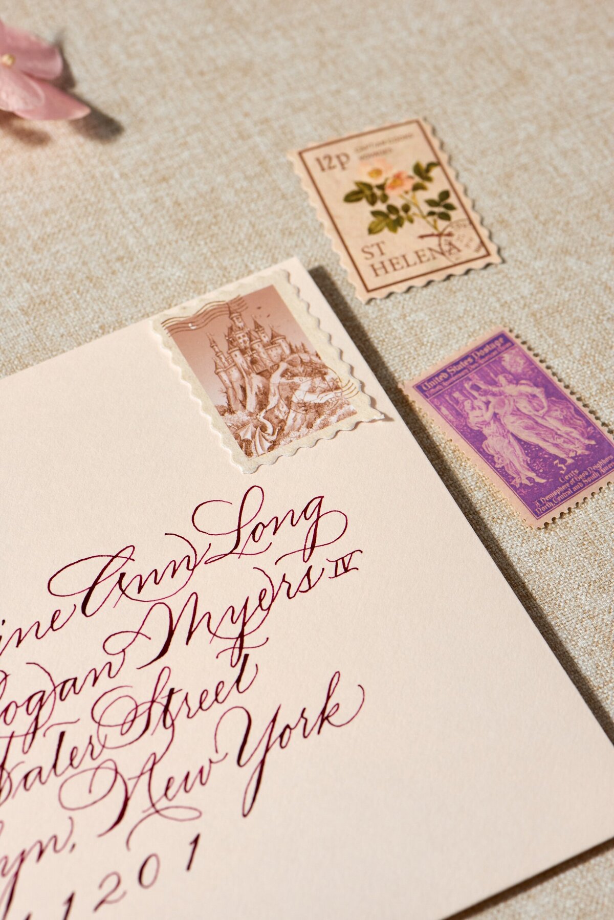 LowcountryPaperCo_Katherine&Bobby_Stamps_EnvelopeCalligraphy