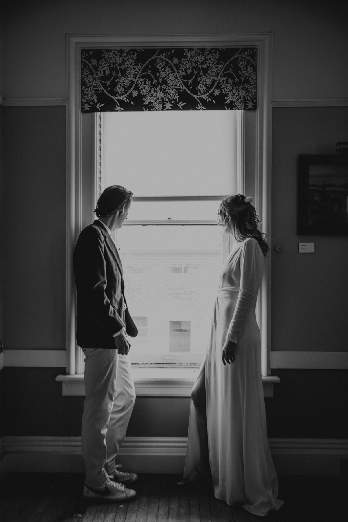 Bride and groom before ceremony