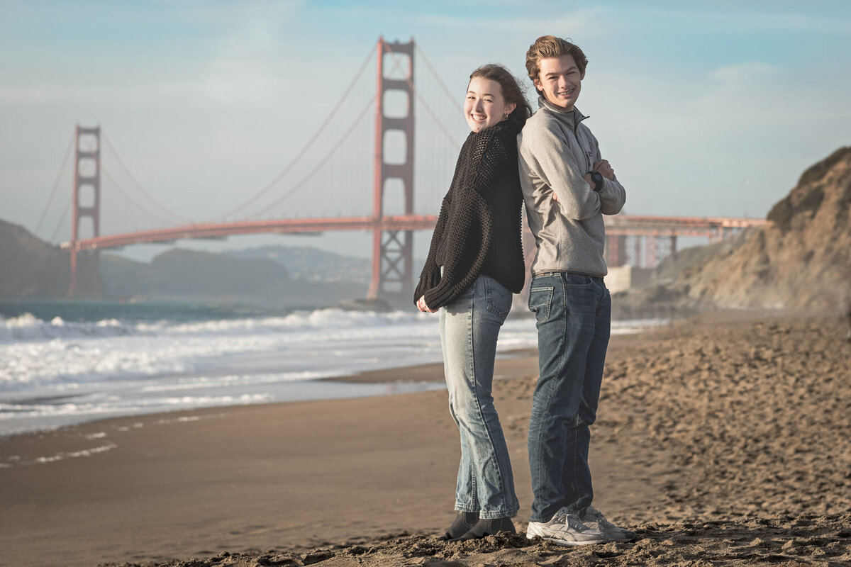 brother and sister at golden gate
