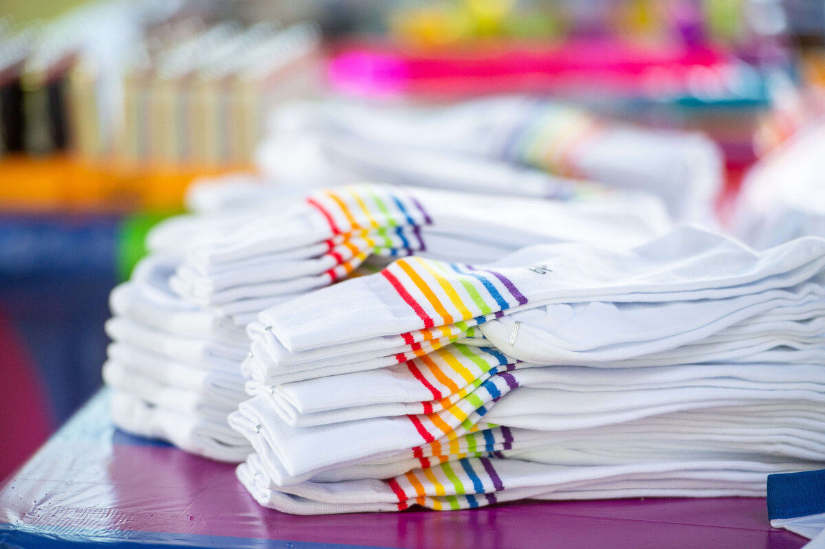 Ottawa event photos of pride socks given out at the Tweed Canopy Growth pride parade.  Captured by JEMMAN Photography COMMERCIAL