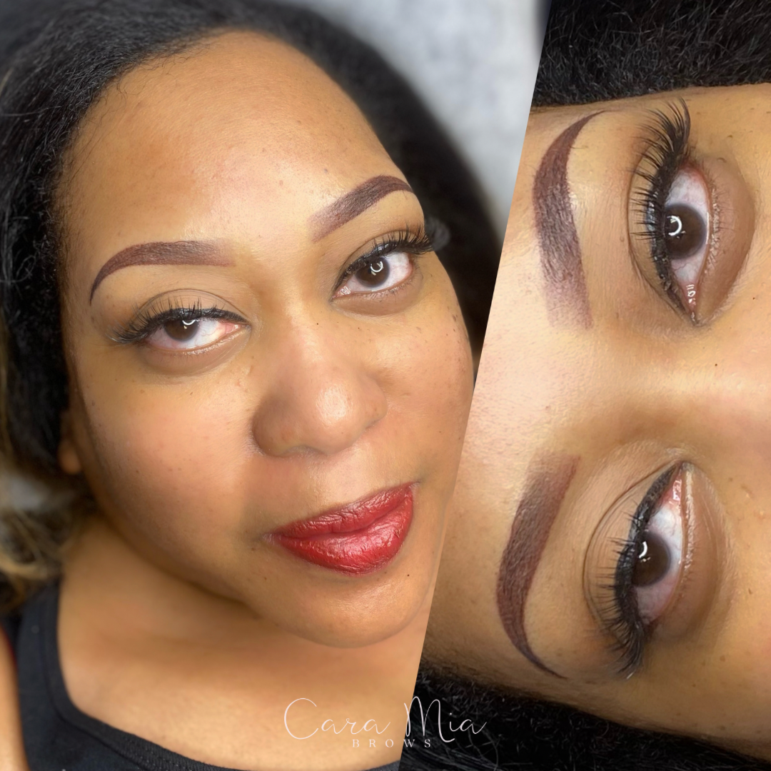 Ombre Powder Brows before and after