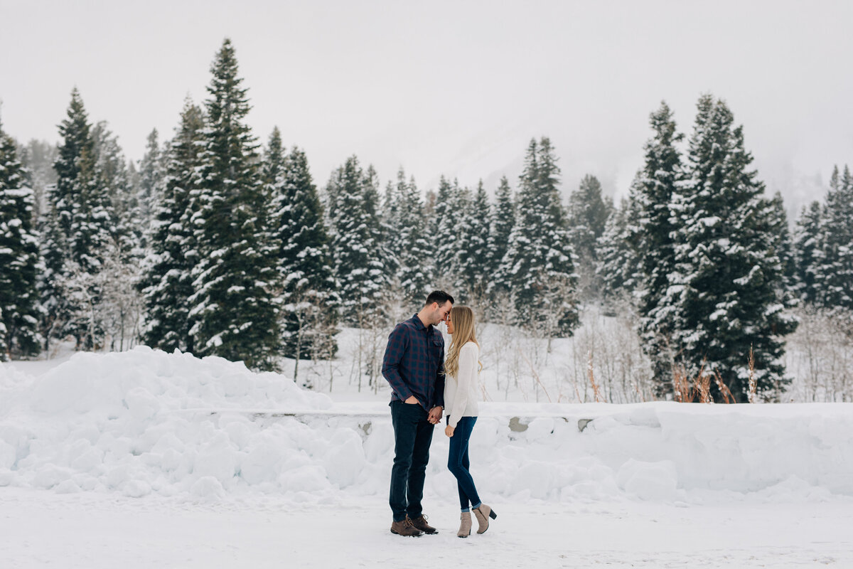 Winter Engagement photos in the mountains