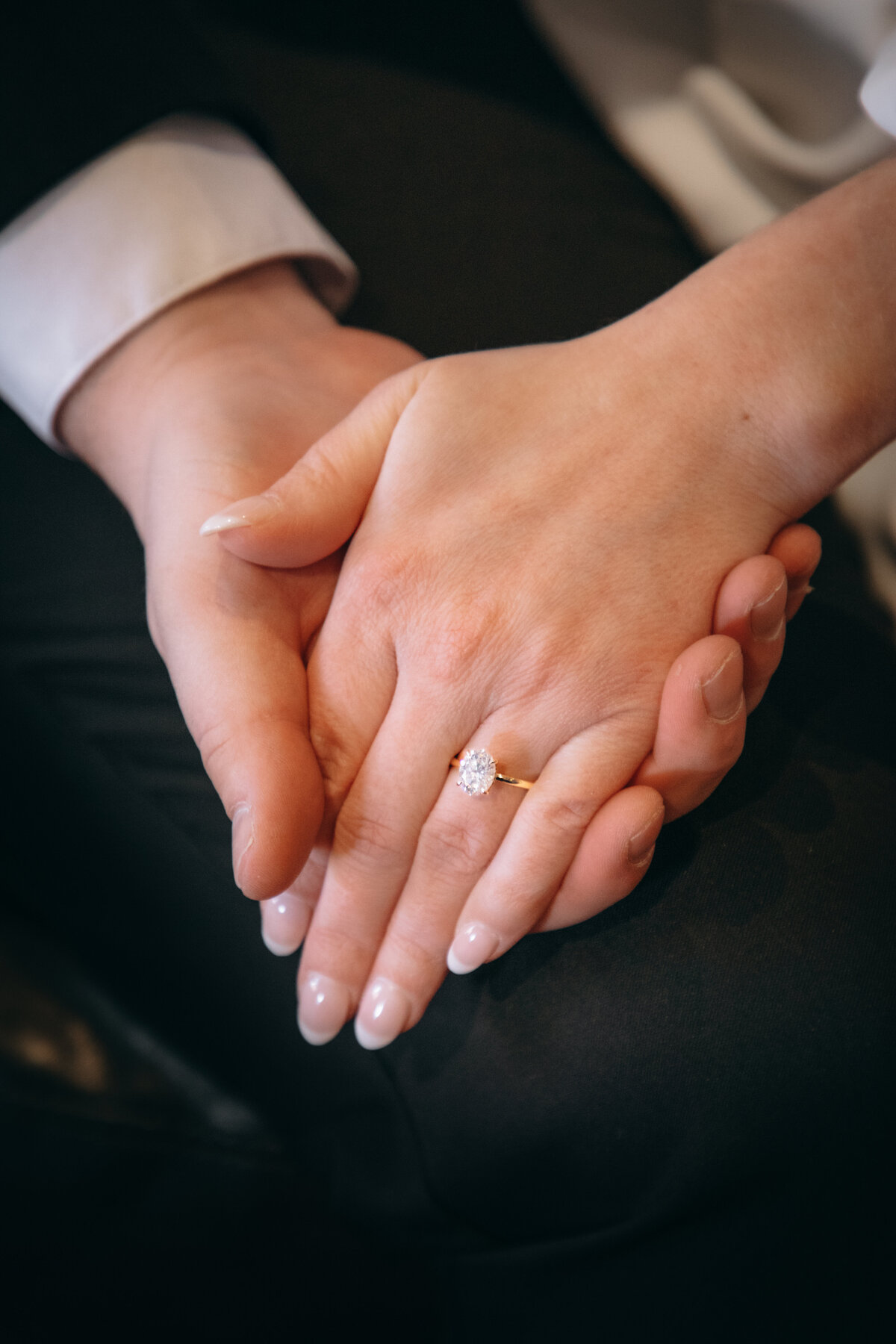 close up of engagement ring