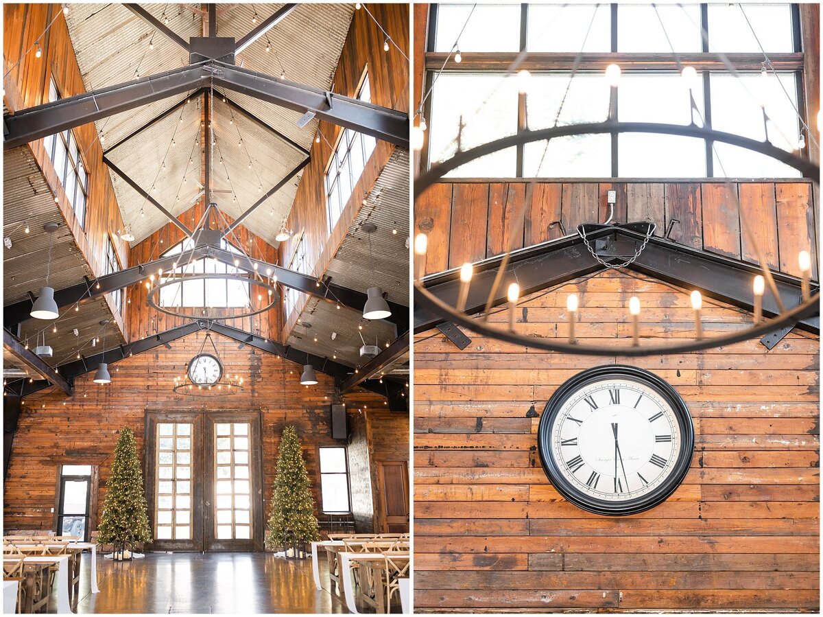 Clock and ceremony site at Knot and Pine's Alpine Barn